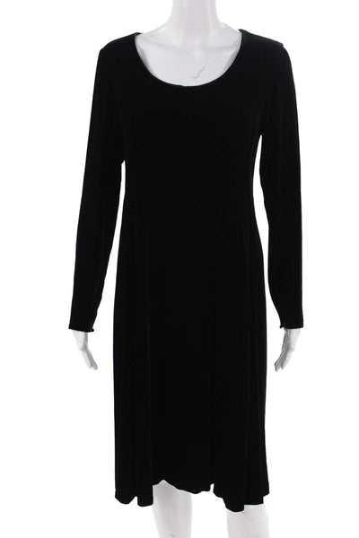 Eileen Fisher Womens Black Shift Dress Long Sleeve Round Neck Size PS