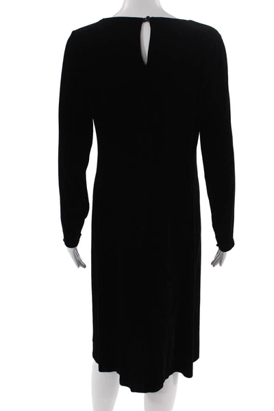 Eileen Fisher Womens Black Shift Dress Long Sleeve Round Neck Size PS