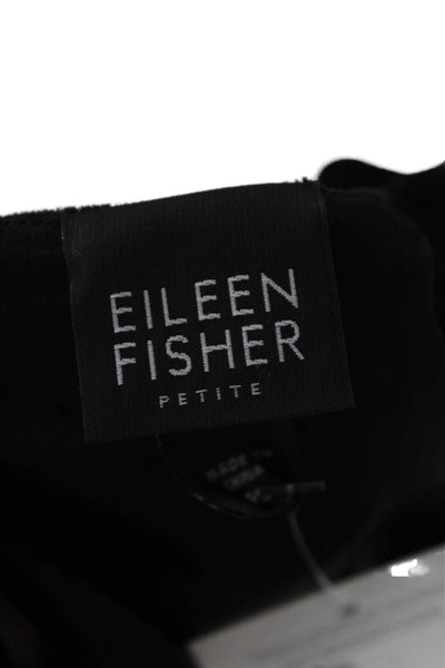 Eileen Fisher Womens Black Shift Dress Long Sleeve Round Neck Size PS