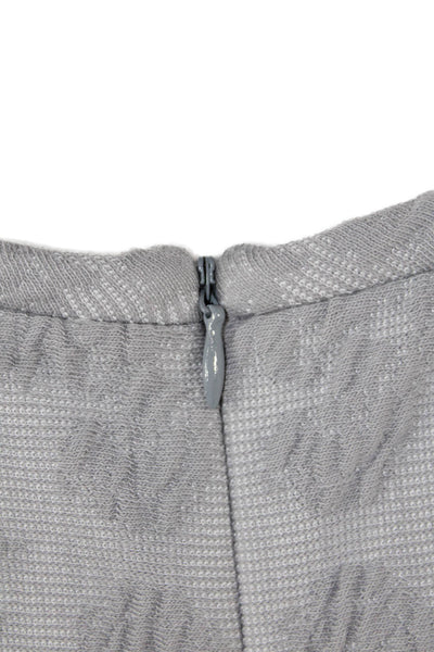 Yoana Baraschi Women Gray Animal Print Sheath Dress Short Sleeve Crewneck Size S
