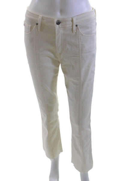 AG Adriano Goldschmied Womens White High Rise Ankle Cropped Jeans Size 27