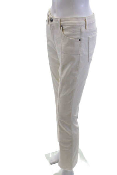 AG Adriano Goldschmied Womens White High Rise Ankle Cropped Jeans Size 27