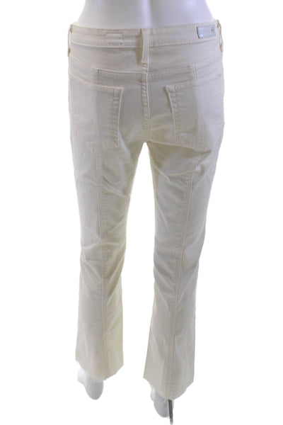 AG Adriano Goldschmied Womens White High Rise Ankle Cropped Jeans Size 27
