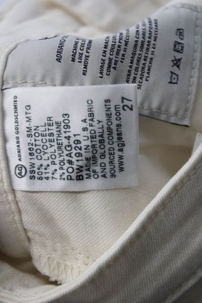 AG Adriano Goldschmied Womens White High Rise Ankle Cropped Jeans Size 27