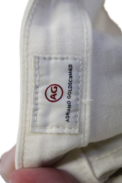 AG Adriano Goldschmied Womens White High Rise Ankle Cropped Jeans Size 27