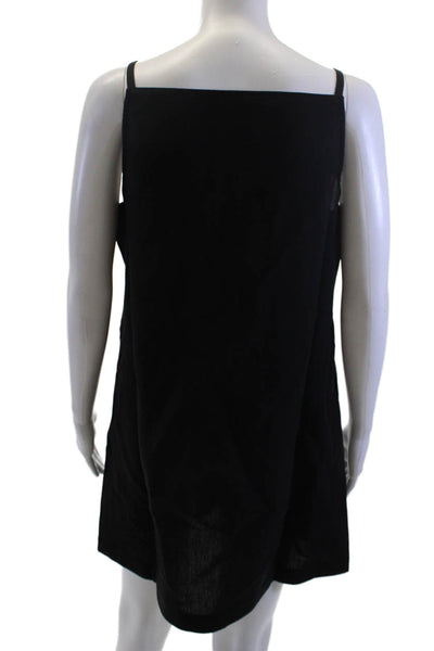 Aligne Women Black Slip Dress Square Neck Sleeveless Size 0