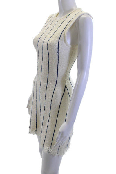 Aligne Womens Tank Dress Striped Beige Knee Length Sleeveless Size 0