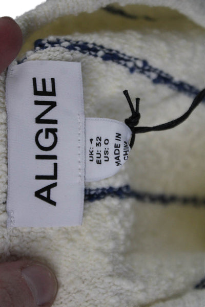 Aligne Womens Tank Dress Striped Beige Knee Length Sleeveless Size 0