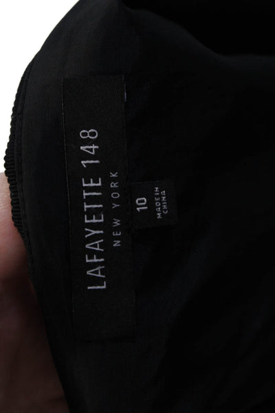 Lafayette 148 New York Women A-Line Flare Wool Skirt Black Solid Size 10