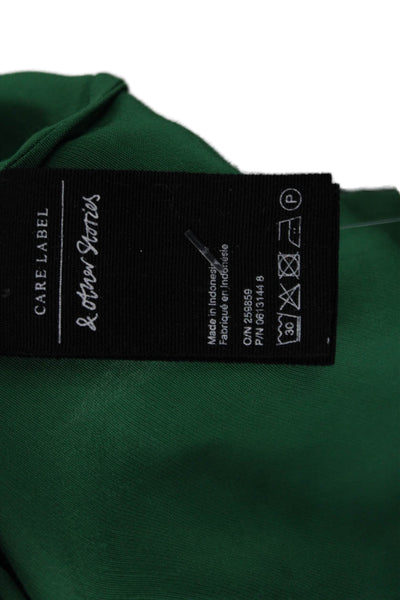 & Other Stories Women Camisole V Neck Green 100% Viscose Tie Sleeveless Size 0