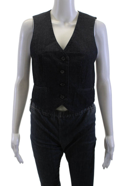 AG Adriano Goldschmied Women Dark Blue V-Neck Vest 90s Size S