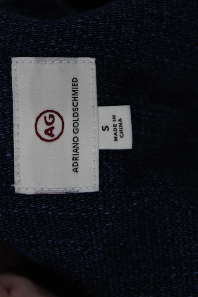 AG Adriano Goldschmied Women Dark Blue Cotton Long Sleeve Jacket Size S