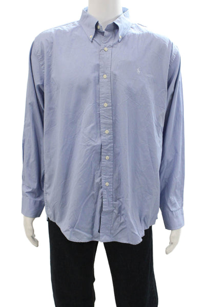 Polo Ralph Lauren Mens Cotton Long Sleeve Button Up Shirt Blue Size XL
