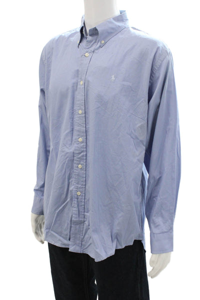 Polo Ralph Lauren Mens Cotton Long Sleeve Button Up Shirt Blue Size XL