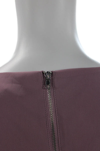 Lulus Womens A-Line Fit and Flare Dress Purple Short Sleeve Zip Size M