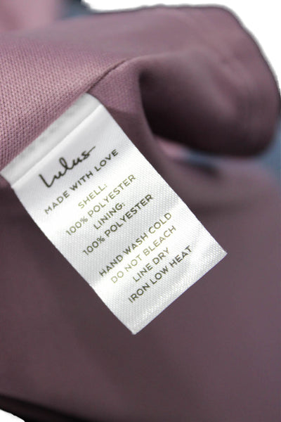 Lulus Womens A-Line Fit and Flare Dress Purple Short Sleeve Zip Size M