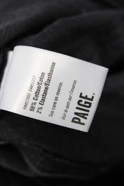 Paige Womens Collared Sleeveless Solid Black Jumpsuit Cotton Elastane Size 4