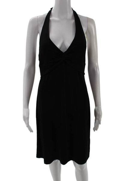 BCBG Max Azria Women Black Slip Dress V Neck Knee Length Sleeveless Size S
