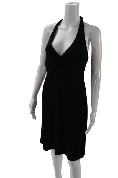 BCBG Max Azria Women Black Slip Dress V Neck Knee Length Sleeveless Size S