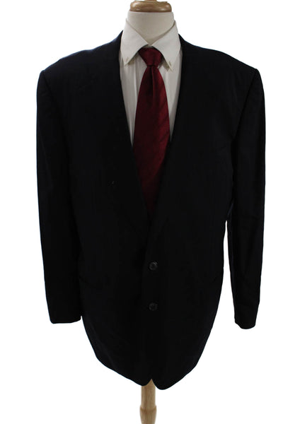 Ermenegildo Zegna Mens Suit Jacket Dark Blue Striped Super 100s 90s Size M