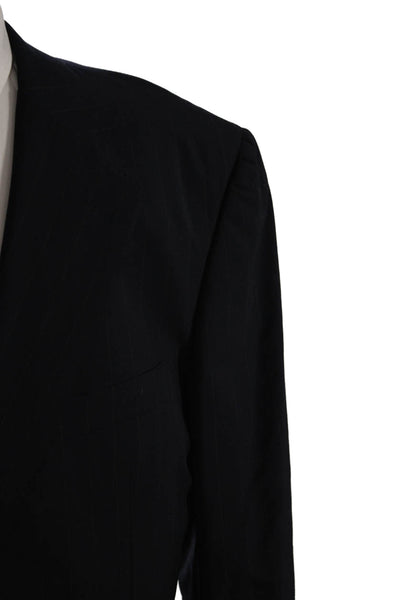 Ermenegildo Zegna Mens Suit Jacket Dark Blue Striped Super 100s 90s Size M