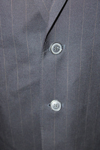 Ermenegildo Zegna Mens Suit Jacket Dark Blue Striped Super 100s 90s Size M