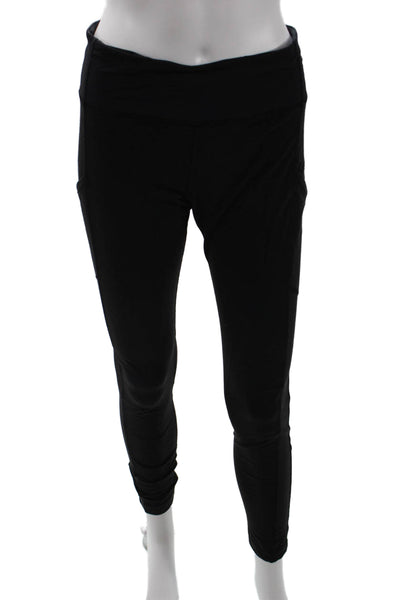 Lululemon Womens Black Ankle Leggings Nylon Spandex Zip Size 8