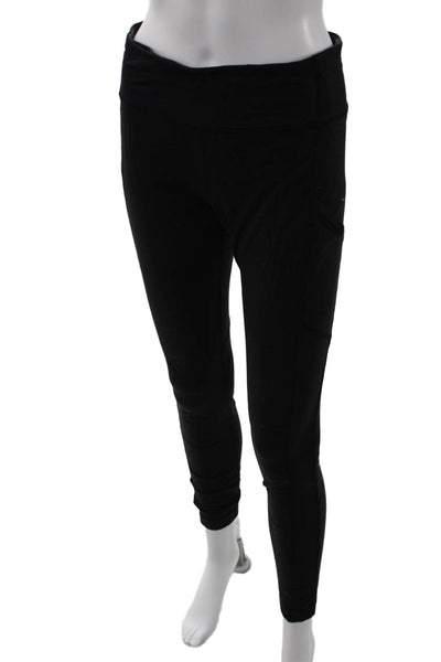 Lululemon Womens Black Ankle Leggings Nylon Spandex Zip Size 8