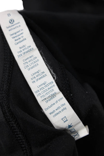 Lululemon Womens Black Ankle Leggings Nylon Spandex Zip Size 8
