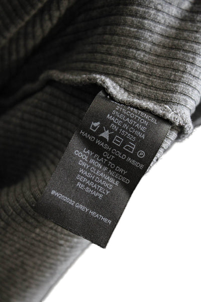 WSLY Women Basic Gray T-Shirt Long Sleeve Crew Neck Size L