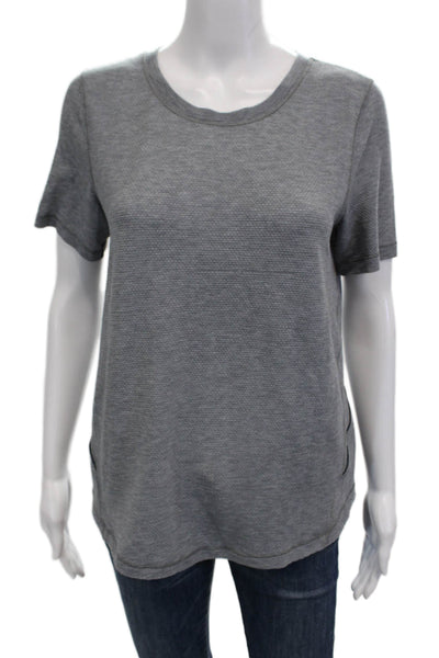 Lululemon Womens Basic Gray Crew Neck Short Sleeve T-Shirt Size S