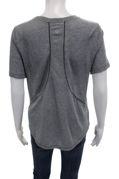 Lululemon Womens Basic Gray Crew Neck Short Sleeve T-Shirt Size S