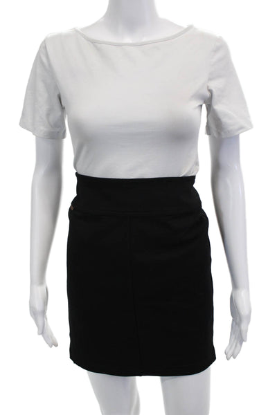 Lacoste Womens Mini Pencil Skirt Black Viscose Blend Size 38
