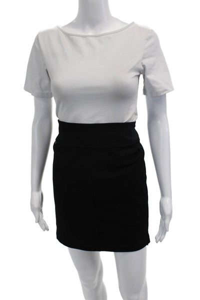 Lacoste Womens Mini Pencil Skirt Black Viscose Blend Size 38