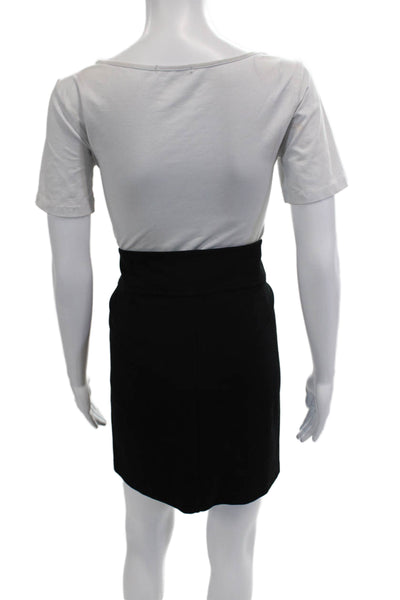 Lacoste Womens Mini Pencil Skirt Black Viscose Blend Size 38