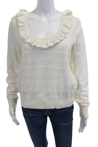 & Other Stories Womens Pullover Sweater Beige Round Neck Long Sleeve Size M