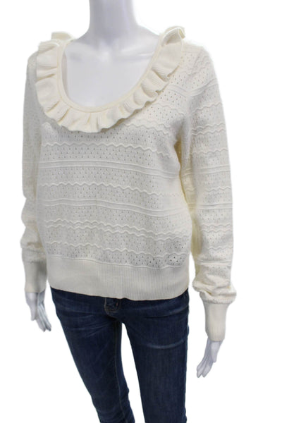 & Other Stories Womens Pullover Sweater Beige Round Neck Long Sleeve Size M