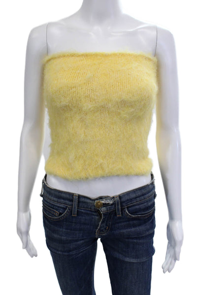 Maeve Anthropologie Womens Yellow Sleeveless Sweater Solid 90s Fall Size One
