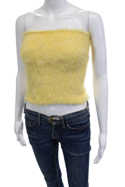 Maeve Anthropologie Womens Yellow Sleeveless Sweater Solid 90s Fall Size One