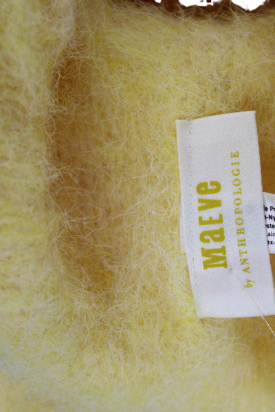 Maeve Anthropologie Womens Yellow Sleeveless Sweater Solid 90s Fall Size One