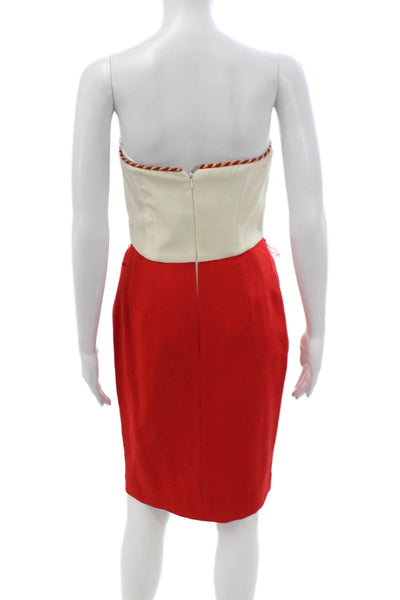 Anne Klein Women Pencil Dress Beige Wool Sleeveless Knee Length Size 4