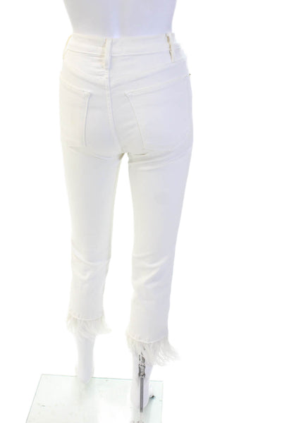 Frame Womens Cropped Skinny Mid-Rise White Jeans Size 24