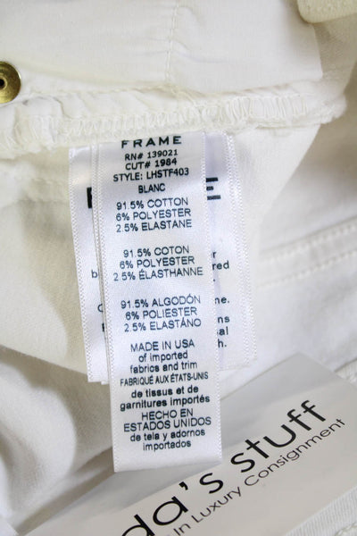 Frame Womens Cropped Skinny Mid-Rise White Jeans Size 24