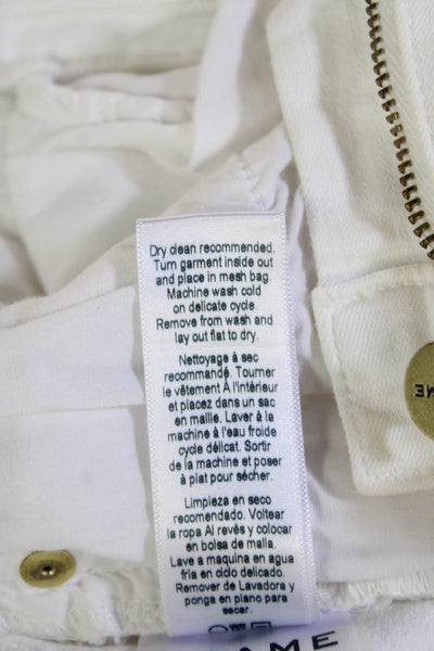 Frame Womens Cropped Skinny Mid-Rise White Jeans Size 24