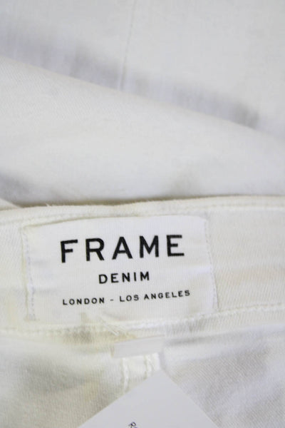 Frame Womens Cropped Skinny Mid-Rise White Jeans Size 24