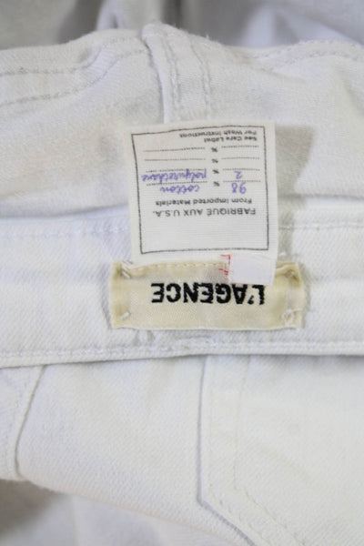 L'Agence Womens Skinny Jeans White Mid-Rise Button Closure Size 24