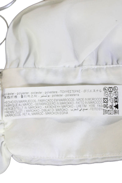 Zara Womens Cropped Tie Front Sleeveless White Top Polyester Size XS