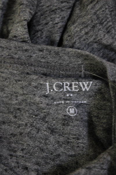 J Crew Mens Gray Cotton Crew Neck Long Sleeve Button Classic Top Size M