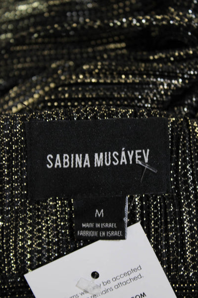 Sabina Musayev Womens Cropped Sleeveless V-Neck Lace Up Black Top Size S