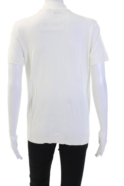 Zara Womens Basic White Mock Neck Short Sleeve T-Shirt Size M